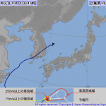 台変低気圧・熱帯外暴風雨が秋田山形へ　温帯低気圧台風18号が少し発達中